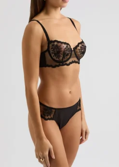 Intrigue embroidered tulle thong