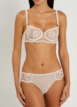 Intrigue Tanga embroidered tulle briefs