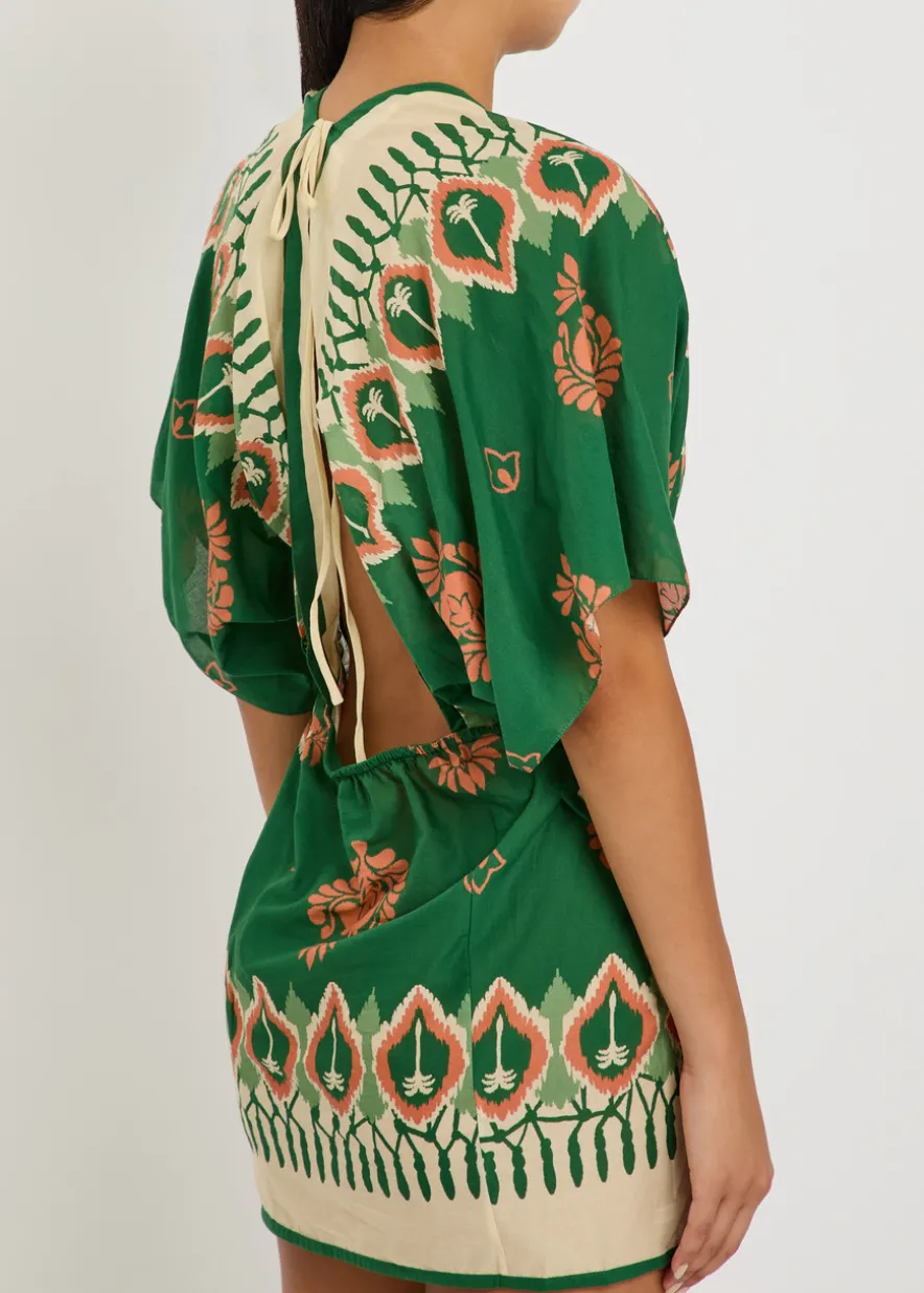 Inundada De Color printed cotton-voile mini dress