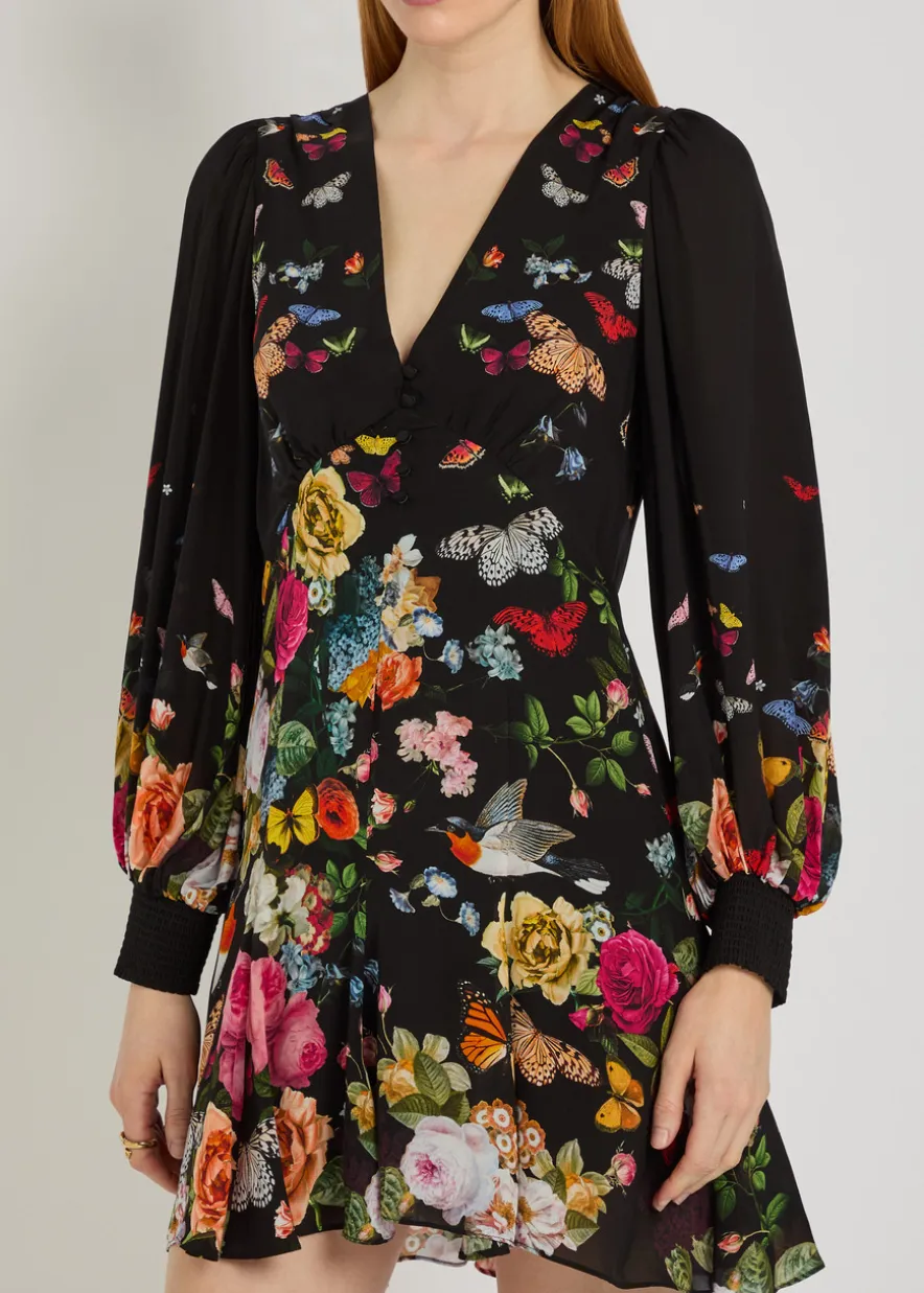 Irene Empire Waist printed woven mini dress