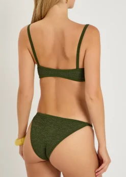 Iris gold-hoop crinkle bikini