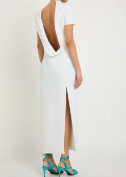 Iryl open-back draped crepe dress