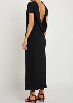 Iryl open-back draped crepe dress