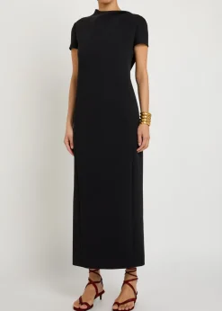Iryl open-back draped crepe dress
