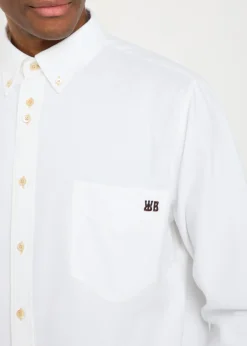 Isaac logo-embroidered piqué cotton Oxford shirt