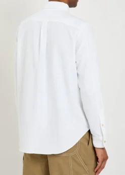 Isaac logo-embroidered piqué cotton Oxford shirt