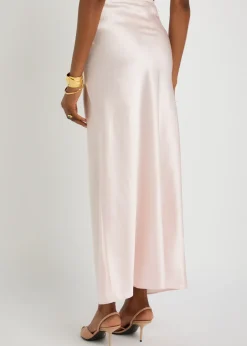 Isaak silk midi slip skirt
