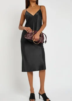 Isaak silk midi slip skirt