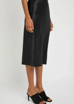 Isaak silk midi slip skirt