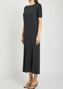 Isabela ribbed cotton and cashmere-blend midi dress