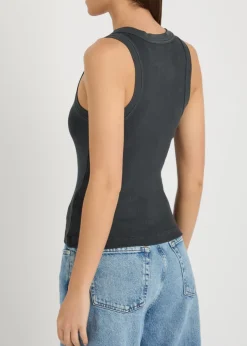 Isabel ribbed cotton-blend tank