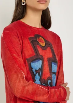 Isaro printed cashmere T-shirt