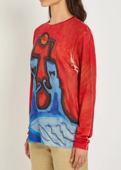 Isaro printed cashmere T-shirt