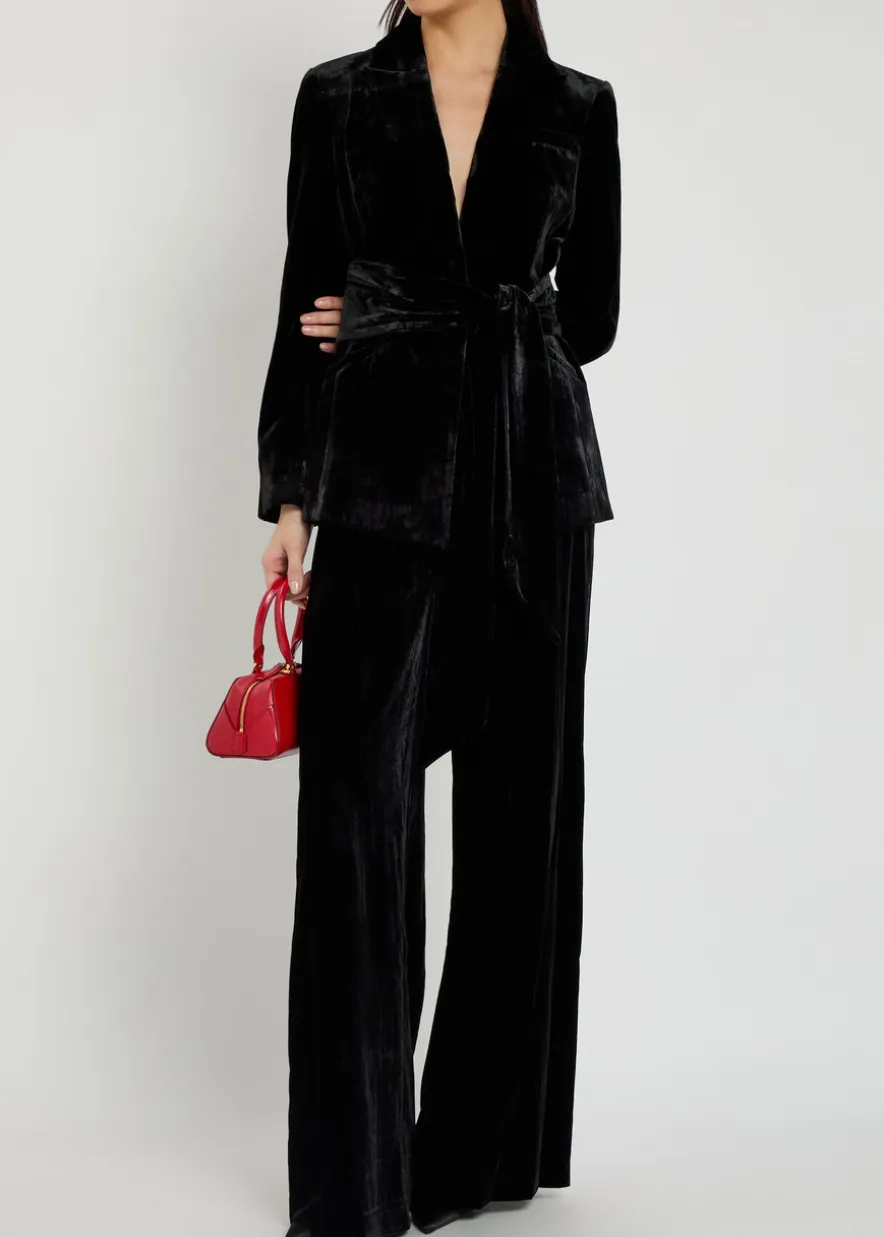 Issel belted velour jacket