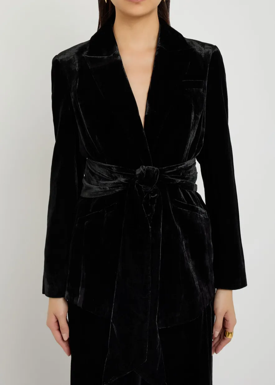 Issel belted velour jacket