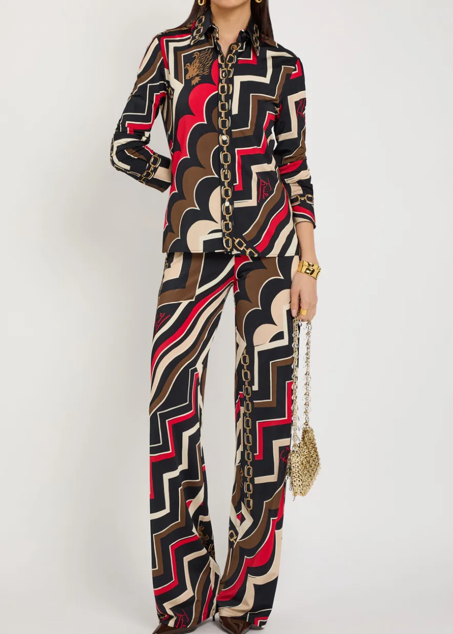 Istrice printed satin shirt