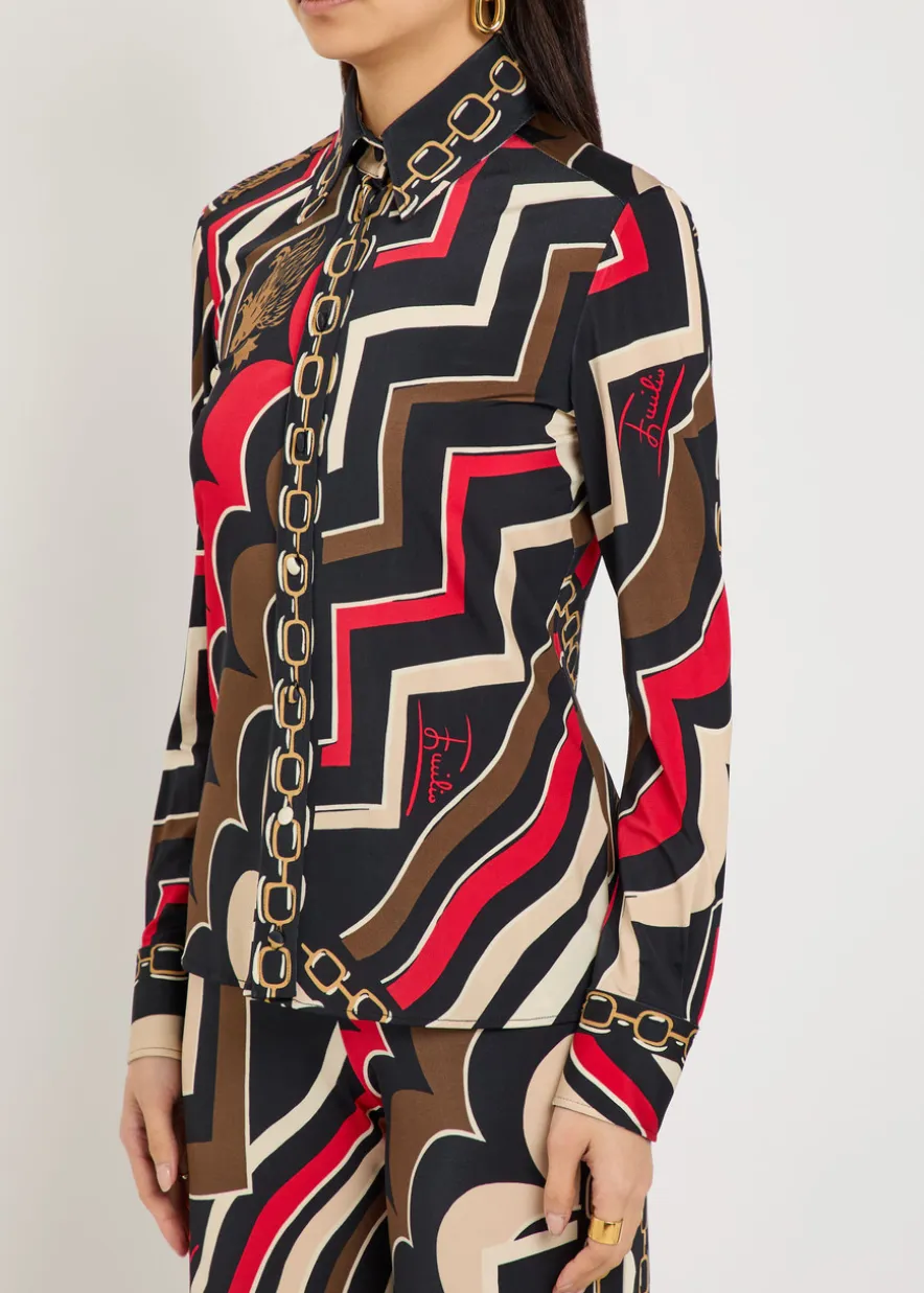 Istrice printed satin shirt