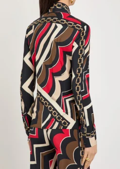 Istrice printed satin shirt