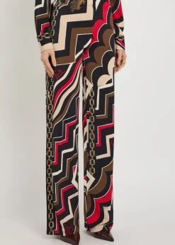 Istrice printed satin trousers