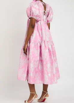 Ives floral-jacquard cloqué midi dress