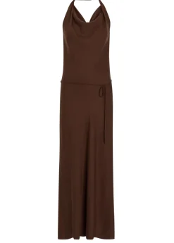 Izaro halterneck woven maxi dress