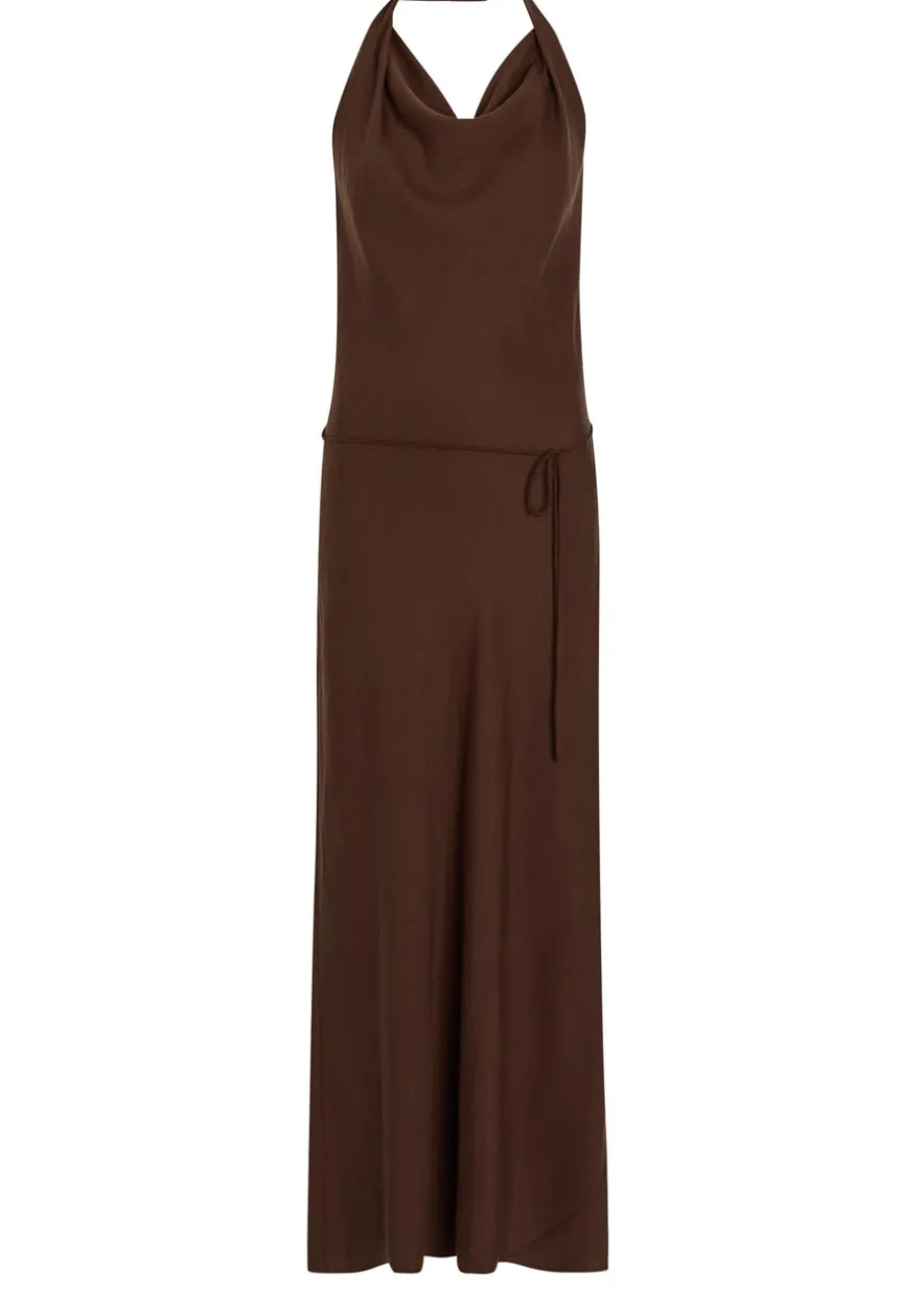 Izaro halterneck woven maxi dress