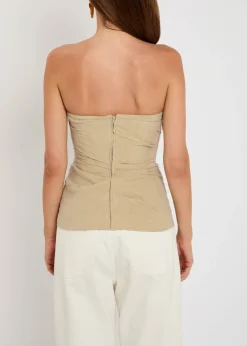 Izel strapless linen top
