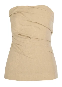 Izel strapless linen top