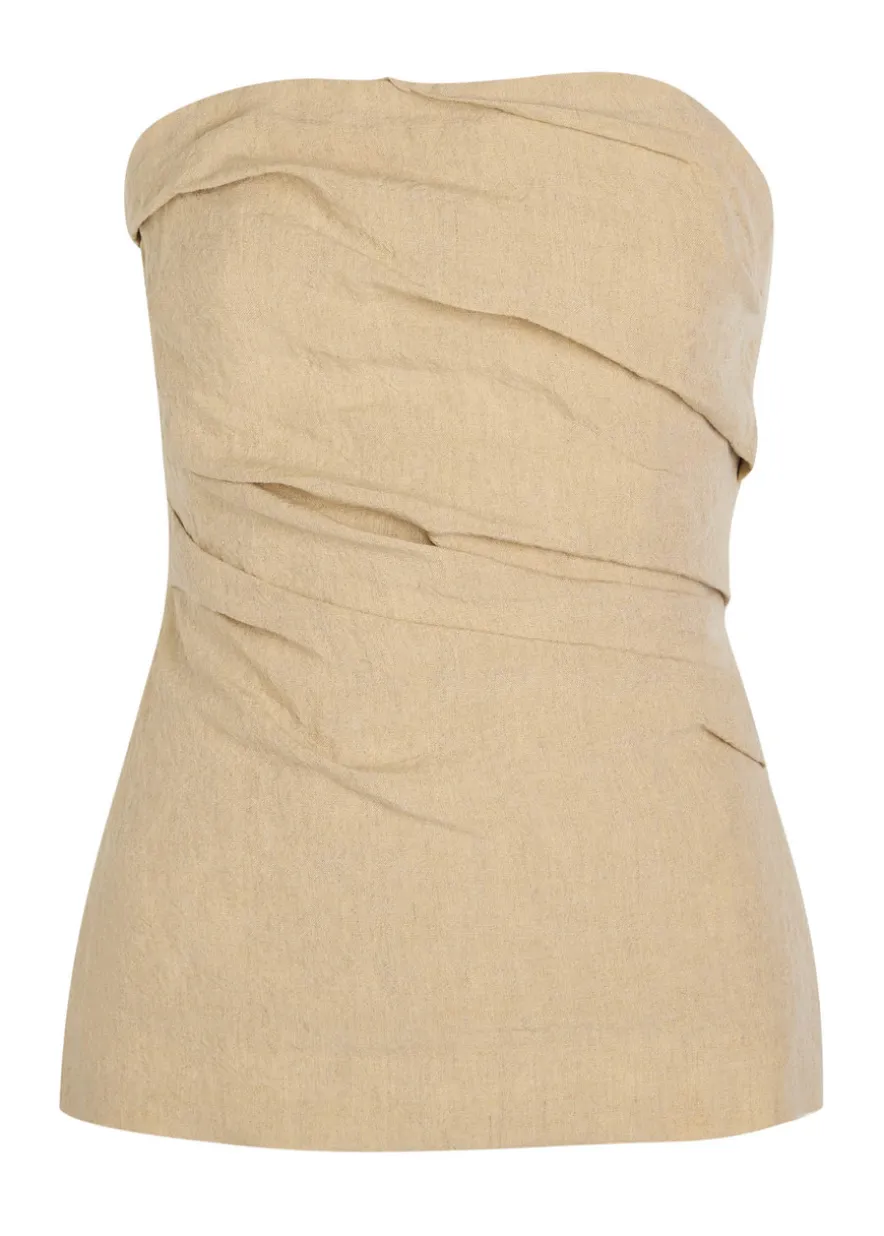 Izel strapless linen top
