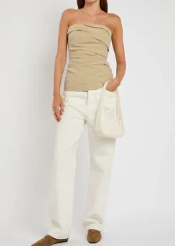 Izel strapless linen top