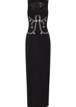 Izmara crystal-embellished crepe maxi dress