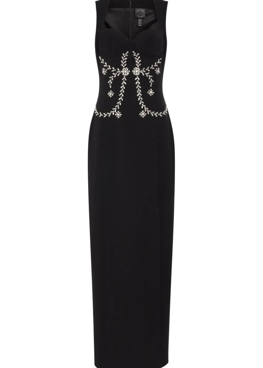Izmara crystal-embellished crepe maxi dress