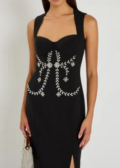 Izmara crystal-embellished crepe maxi dress
