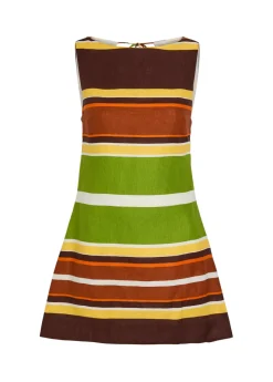 Jacie striped linen mini dress