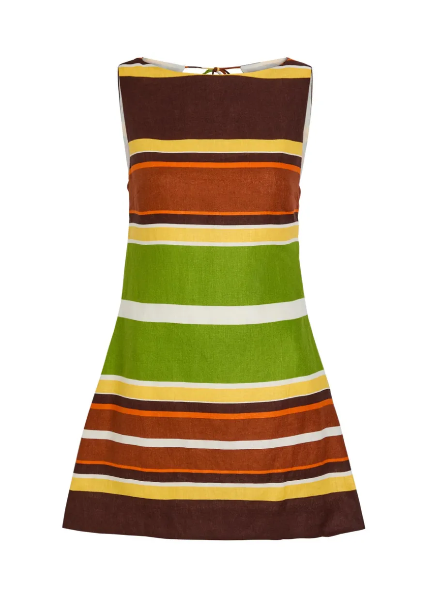 Jacie striped linen mini dress