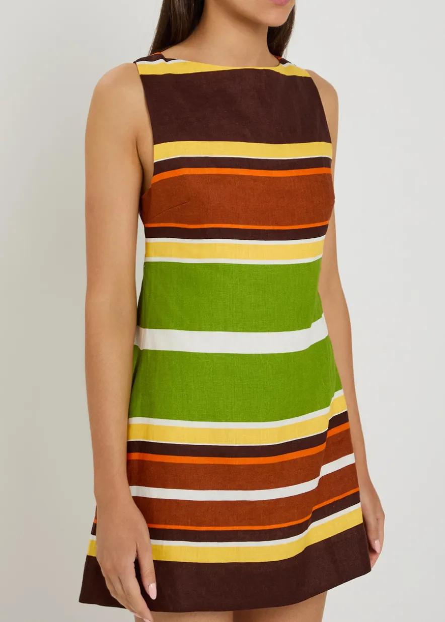 Jacie striped linen mini dress