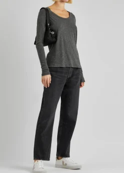 Jacksonville slubbed cotton-blend top