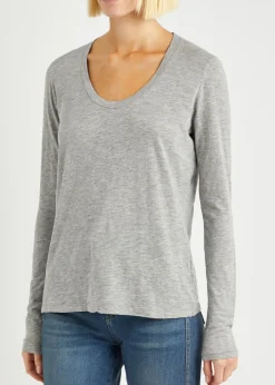Jacksonville slubbed cotton-blend top
