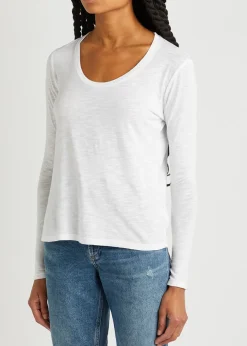 Jacksonville slubbed cotton-blend top
