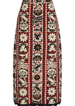 Jacquard knit midi skirt
