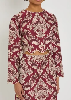 Jacquard woven crop top