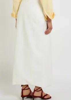 Jaia wrap-effect wool midi skirt
