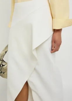 Jaia wrap-effect wool midi skirt