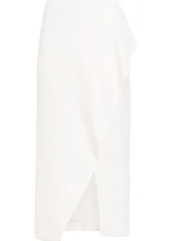 Jaia wrap-effect wool midi skirt