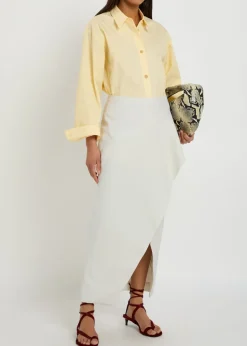 Jaia wrap-effect wool midi skirt