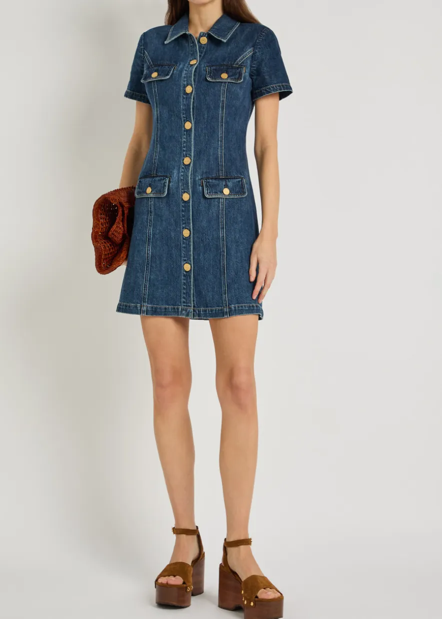 Jamie collared denim mini shirt dress