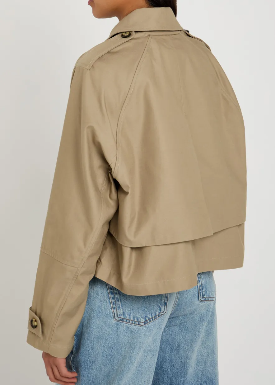 Jamie cropped cotton trench coat