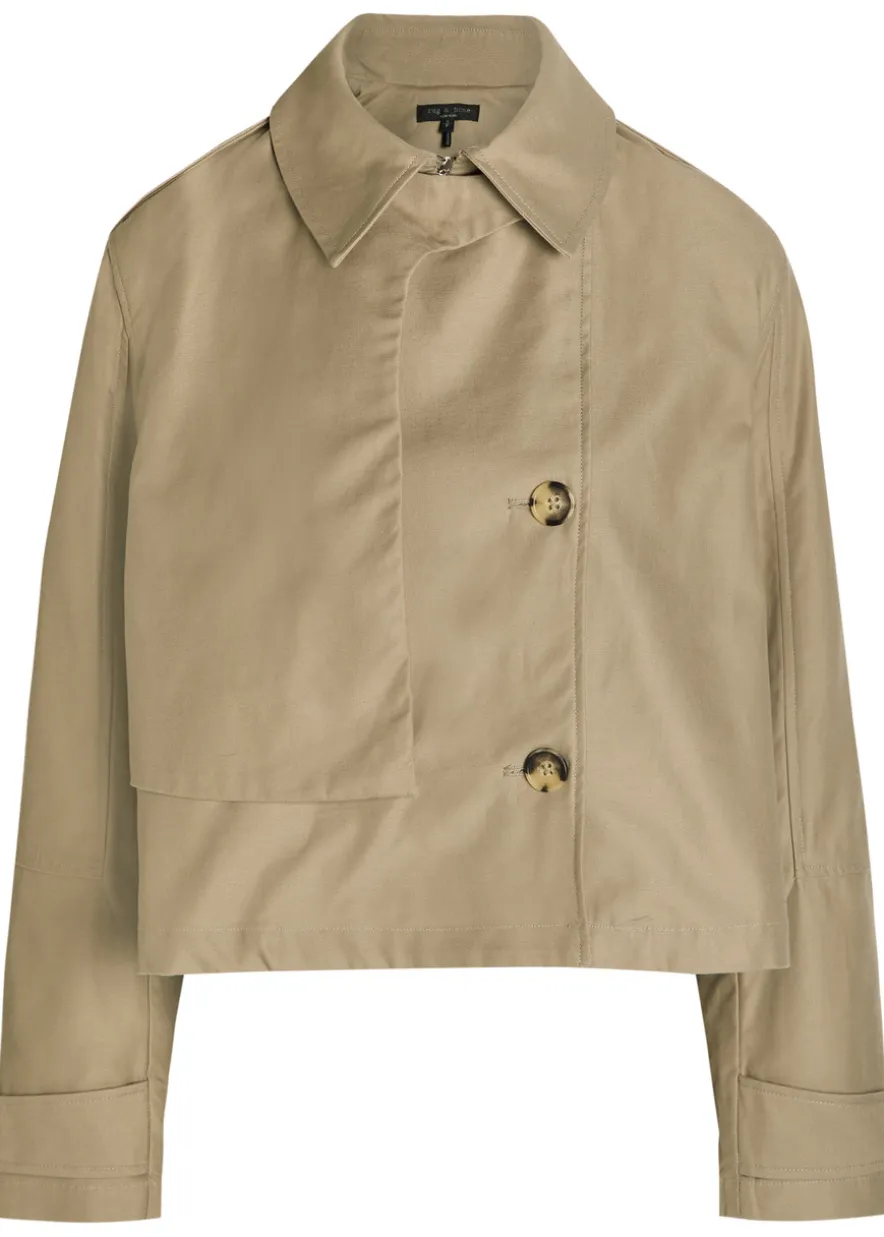 Jamie cropped cotton trench coat