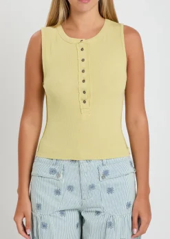 Jamie ribbed stretch-cotton tank top