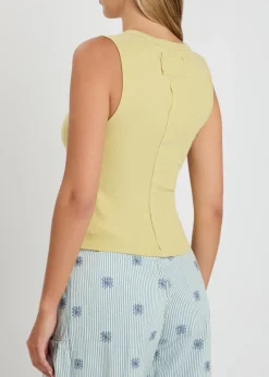 Jamie ribbed stretch-cotton tank top